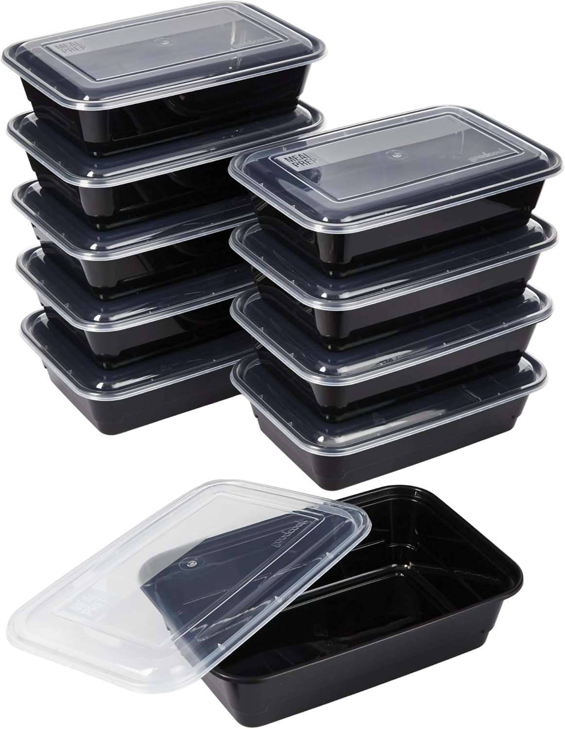 10-Pack Single Compartment Meal Prep Boxes