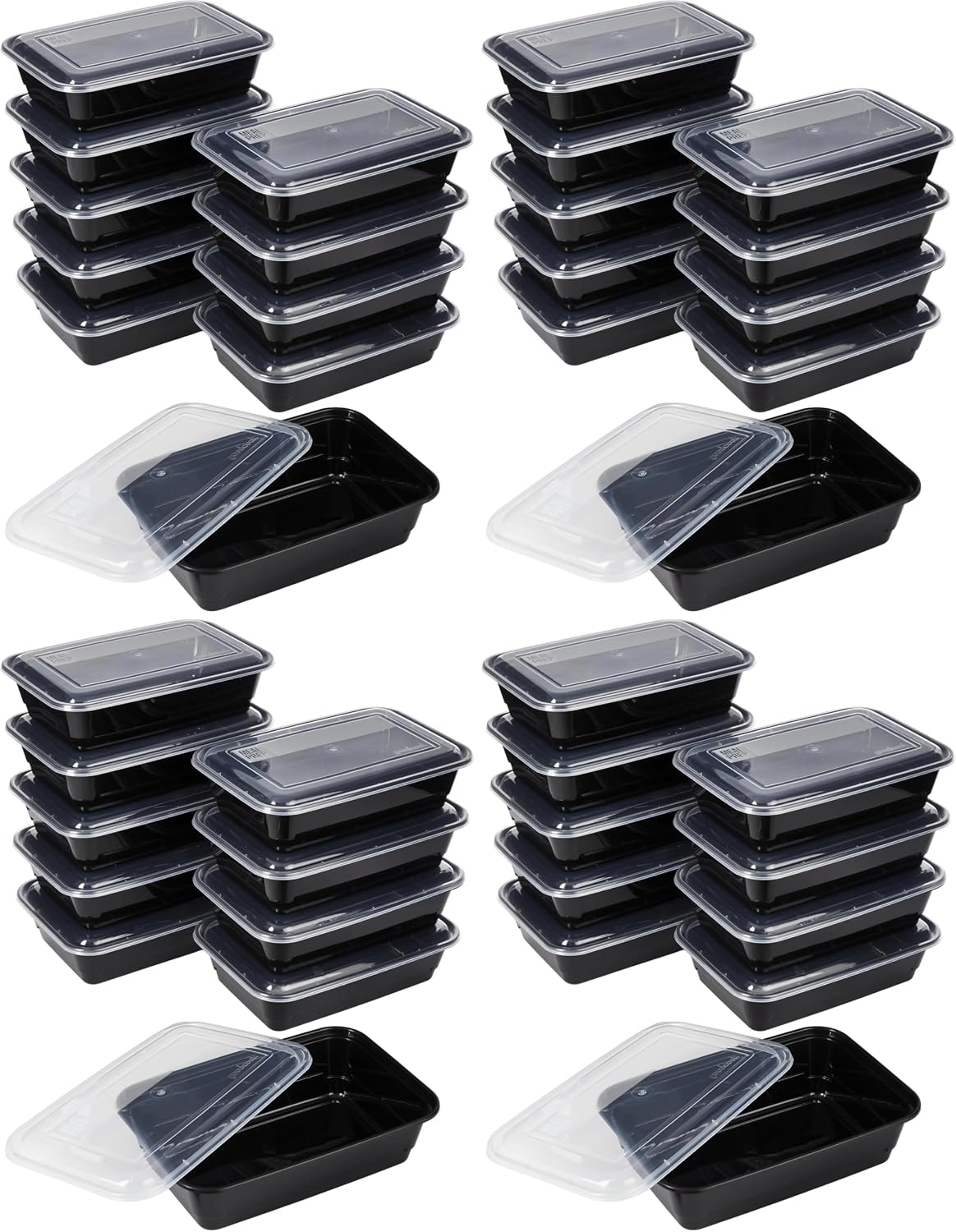 10 Pack Single Compartment Meal Prep Containers, Stackable