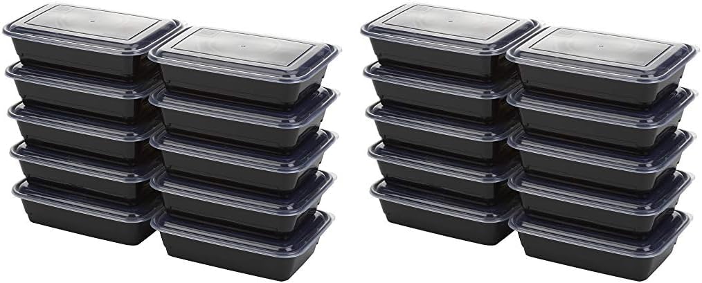 10 Pack Single Compartment Meal Prep Containers, Stackable