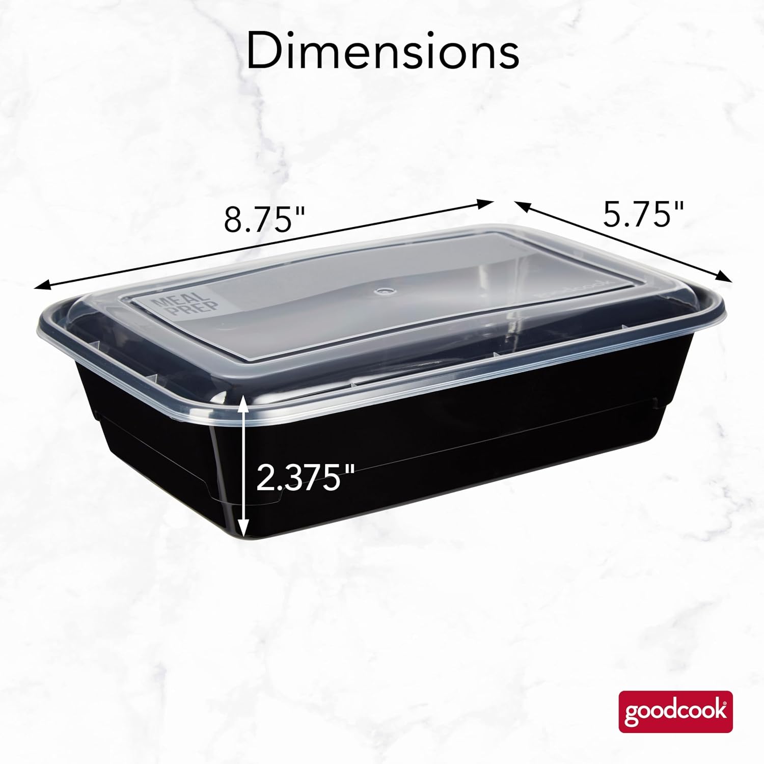10 Pack Single Compartment Meal Prep Containers, Stackable