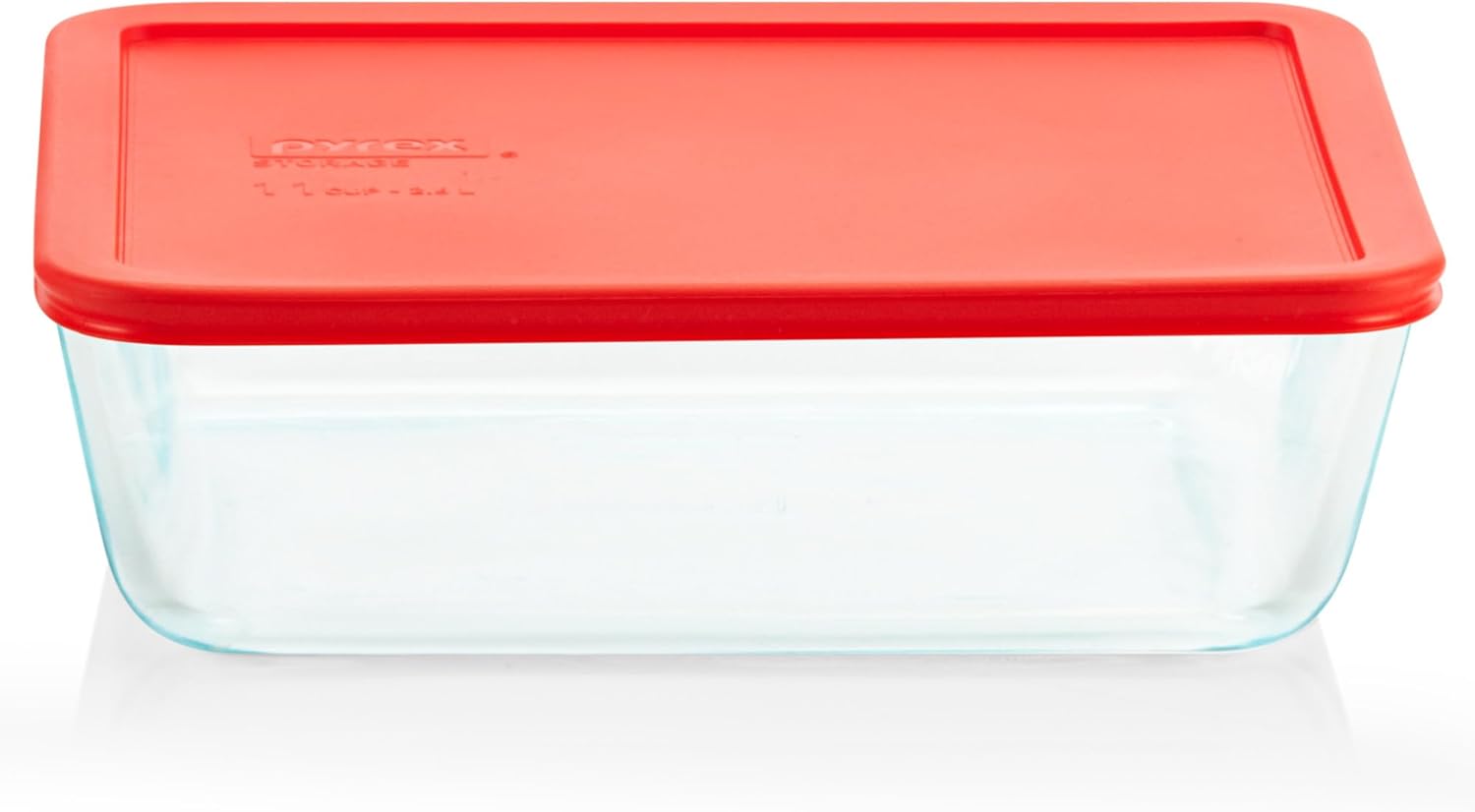 11-Cup Glass Storage Container with Red Lid