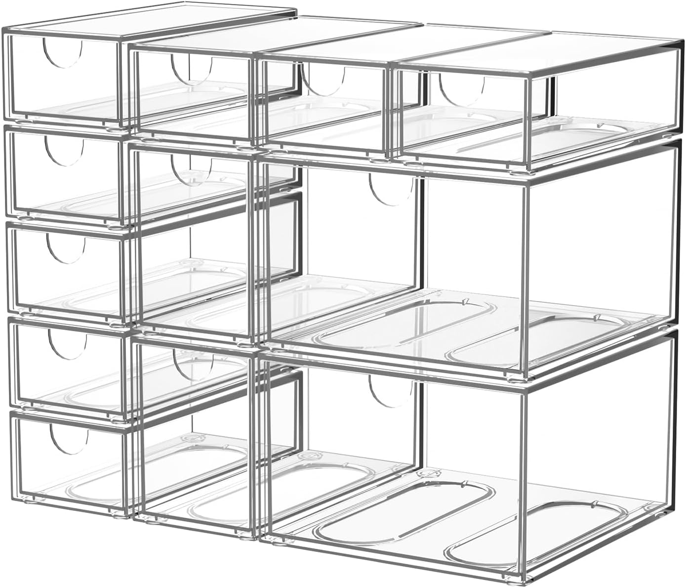 12-Pack Clear Acrylic Drawer