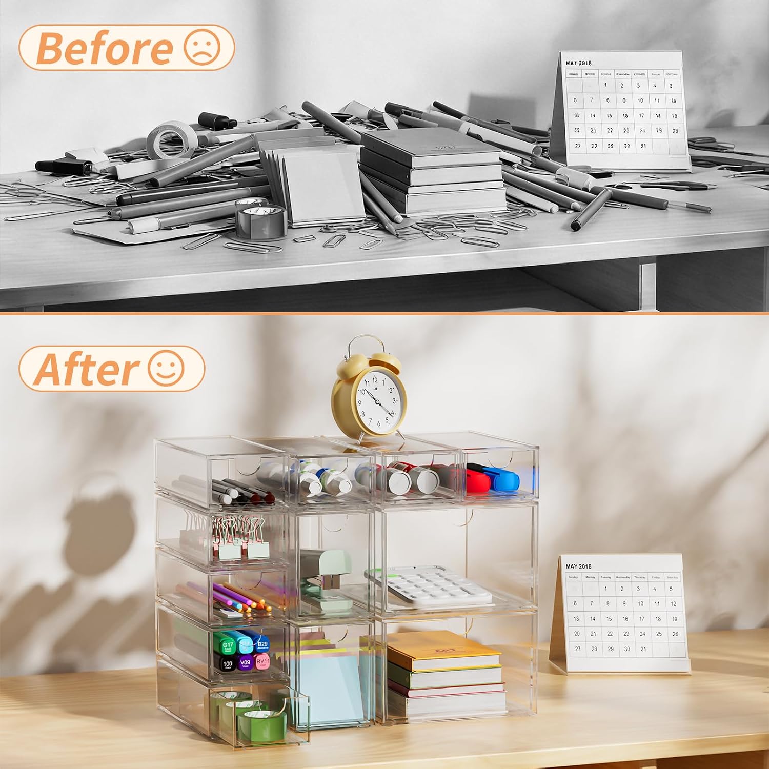 12-Pack Clear Acrylic Drawer - Image 7