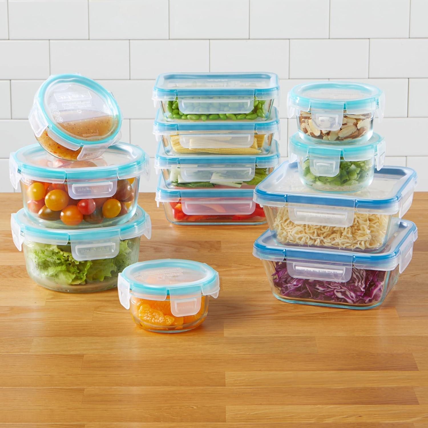 12 Pack Glass Food Storage Containers with Locking Lids