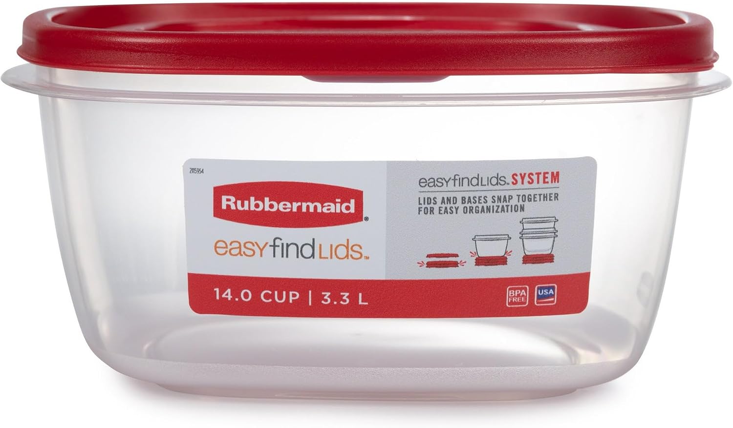 14-cup Plastic Food Containers - Two with Red Lids