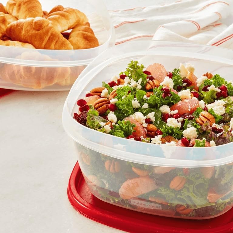 14 Cup Food Storage Containers with Lids, 2 Pack, Red
