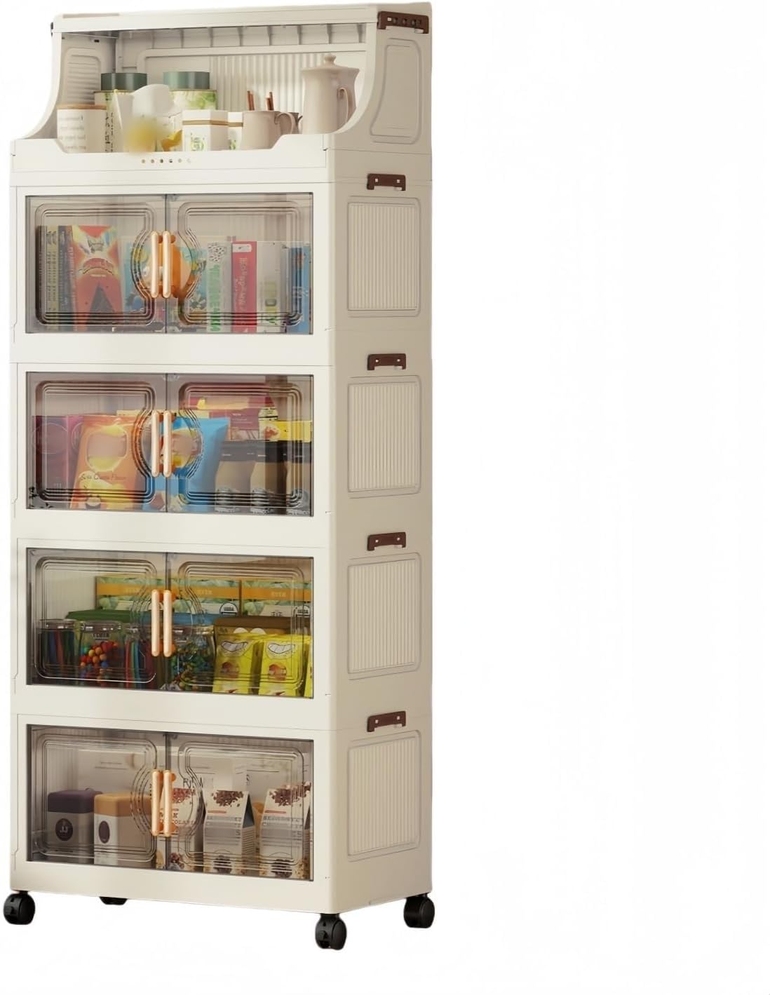 5-Tier Foldable Storage Cabinet with Doors - Image 13