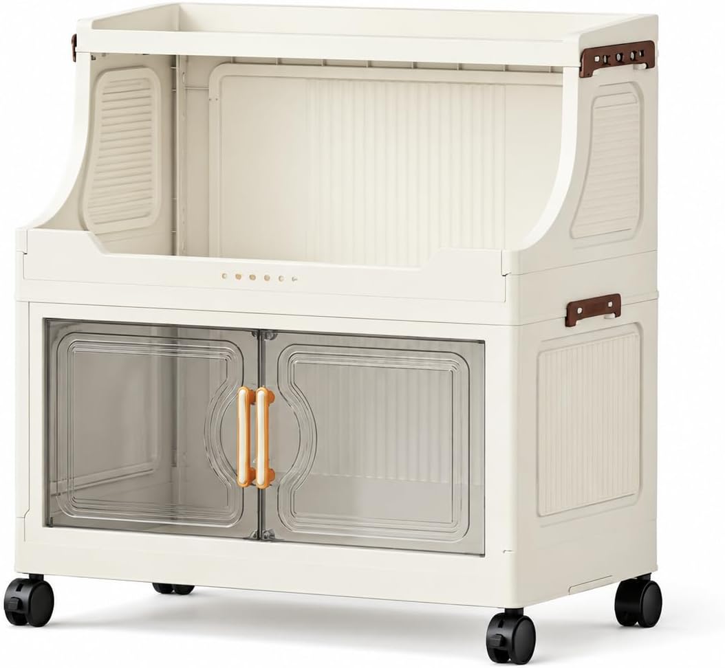 5-Tier Foldable Storage Cabinet with Doors - Image 11