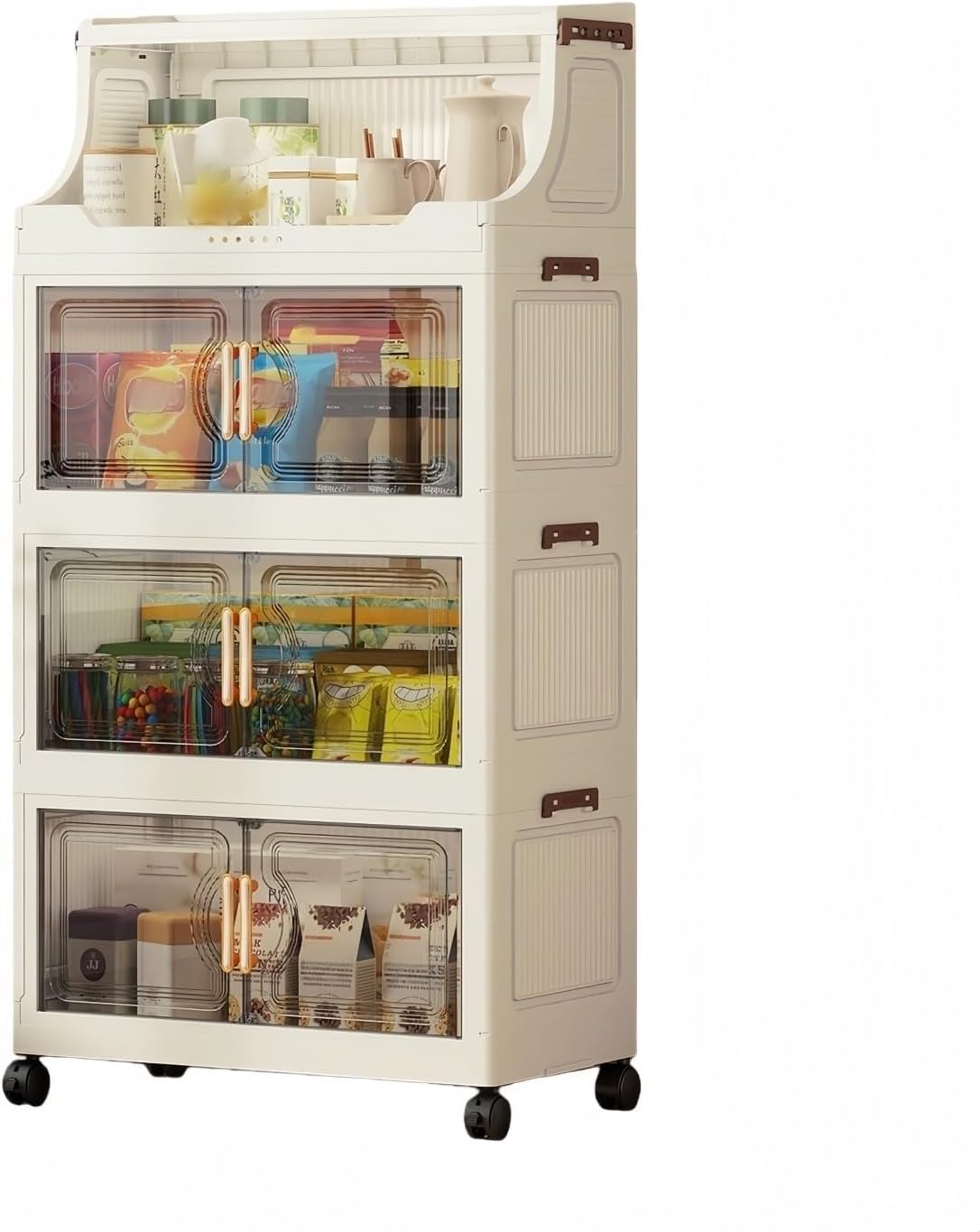 5-Tier Foldable Storage Cabinet with Doors - Image 9
