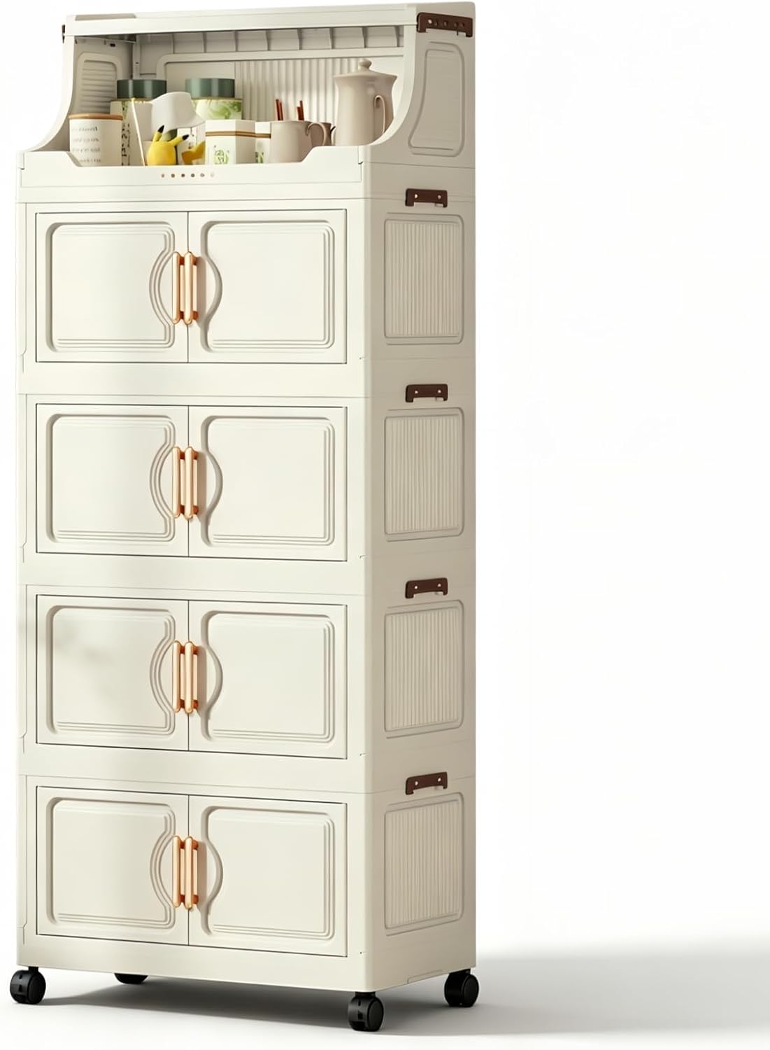 5-Tier Foldable Storage Cabinet with Doors