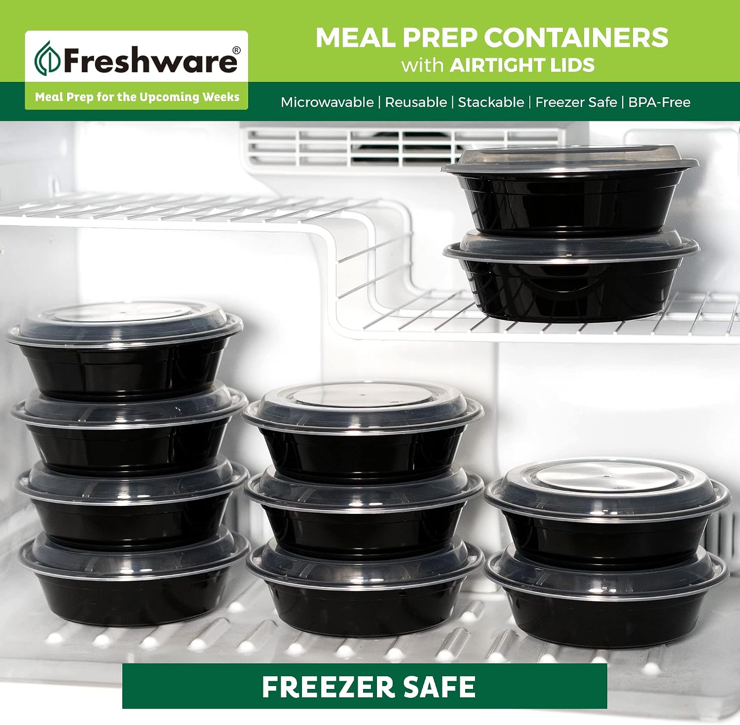 30 Pack Meal Prep Bowl Containers with Lids, 28 oz, Stackable