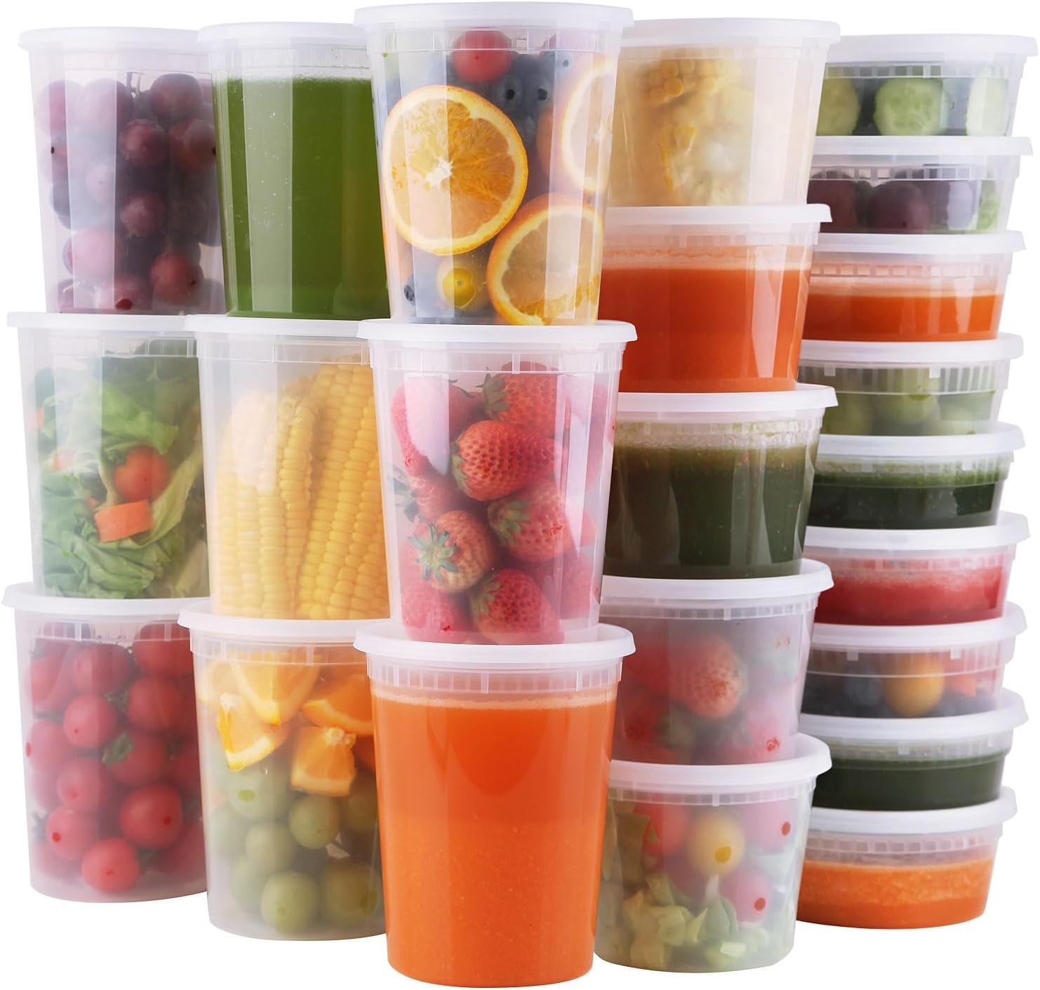 48 Piece Deli Food Containers - 48-Piece Mixed Capacity Deli