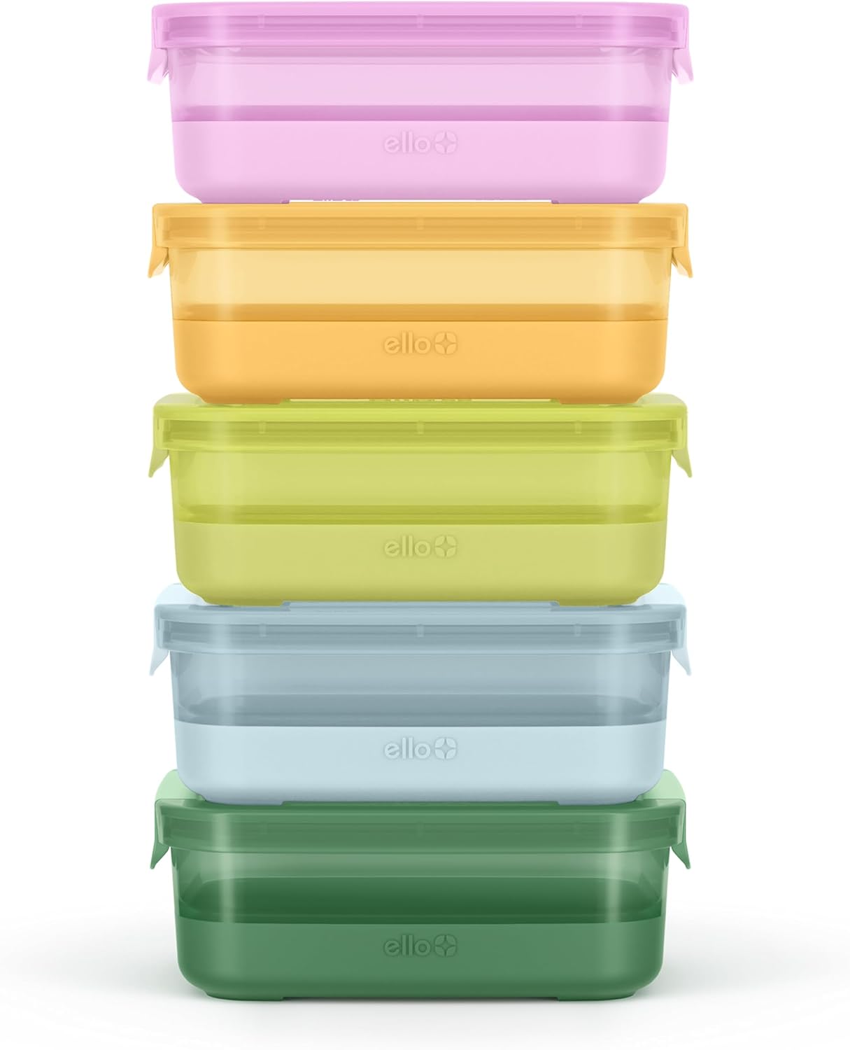 5 Pack Plastic Meal Prep Containers, 3.7 Cup, 10 Pieces, Melon