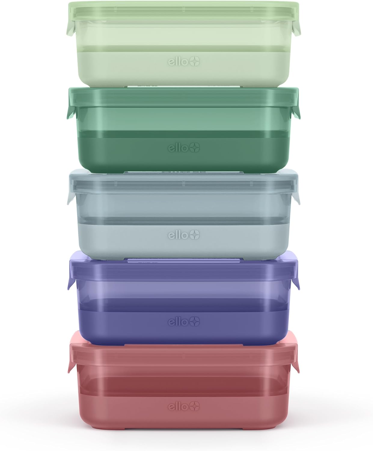 5 Pack Plastic Meal Prep Containers, 3.7 Cup, 10 Pieces, Melon