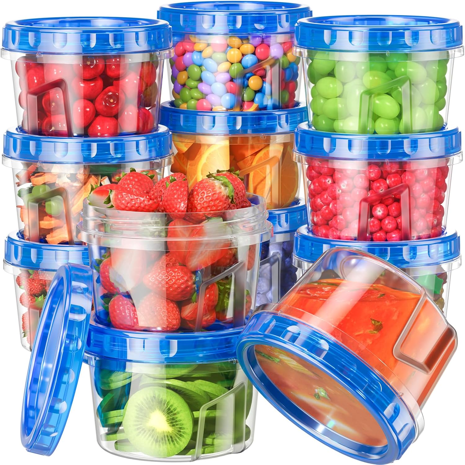 6 Pack Freezer Storage Containers with Twist Top Lids, 17 oz