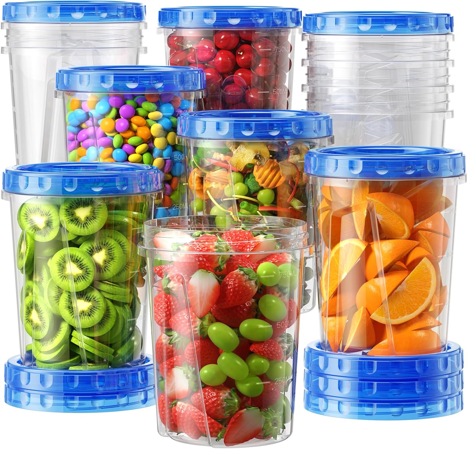6 Pack Freezer Storage Containers with Twist Top Lids, 17 oz