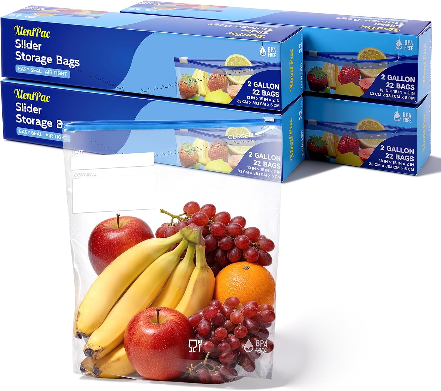 2 Gallon Slider Storage Bags - 88-Count