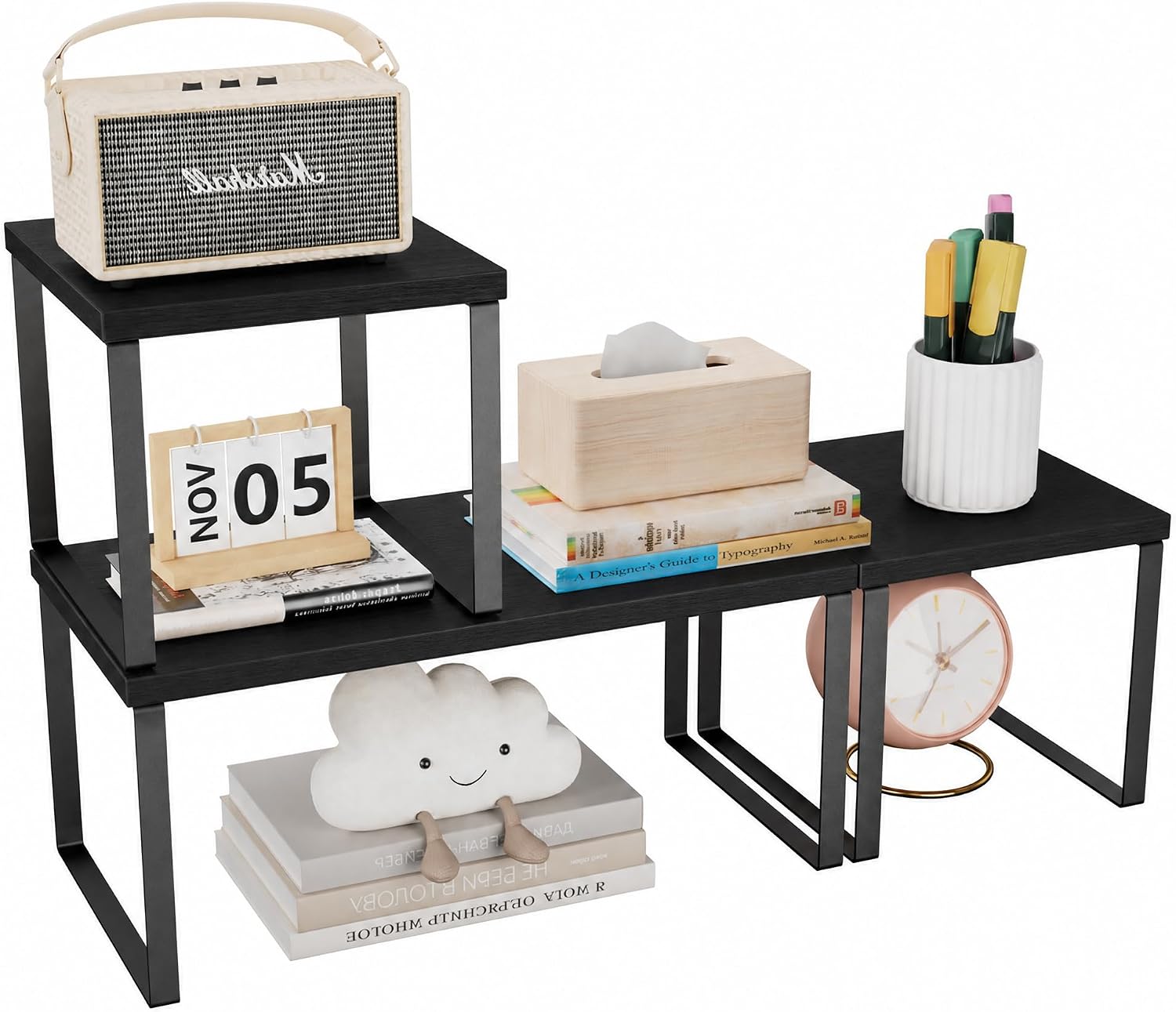 Black Modular Desk Shelf