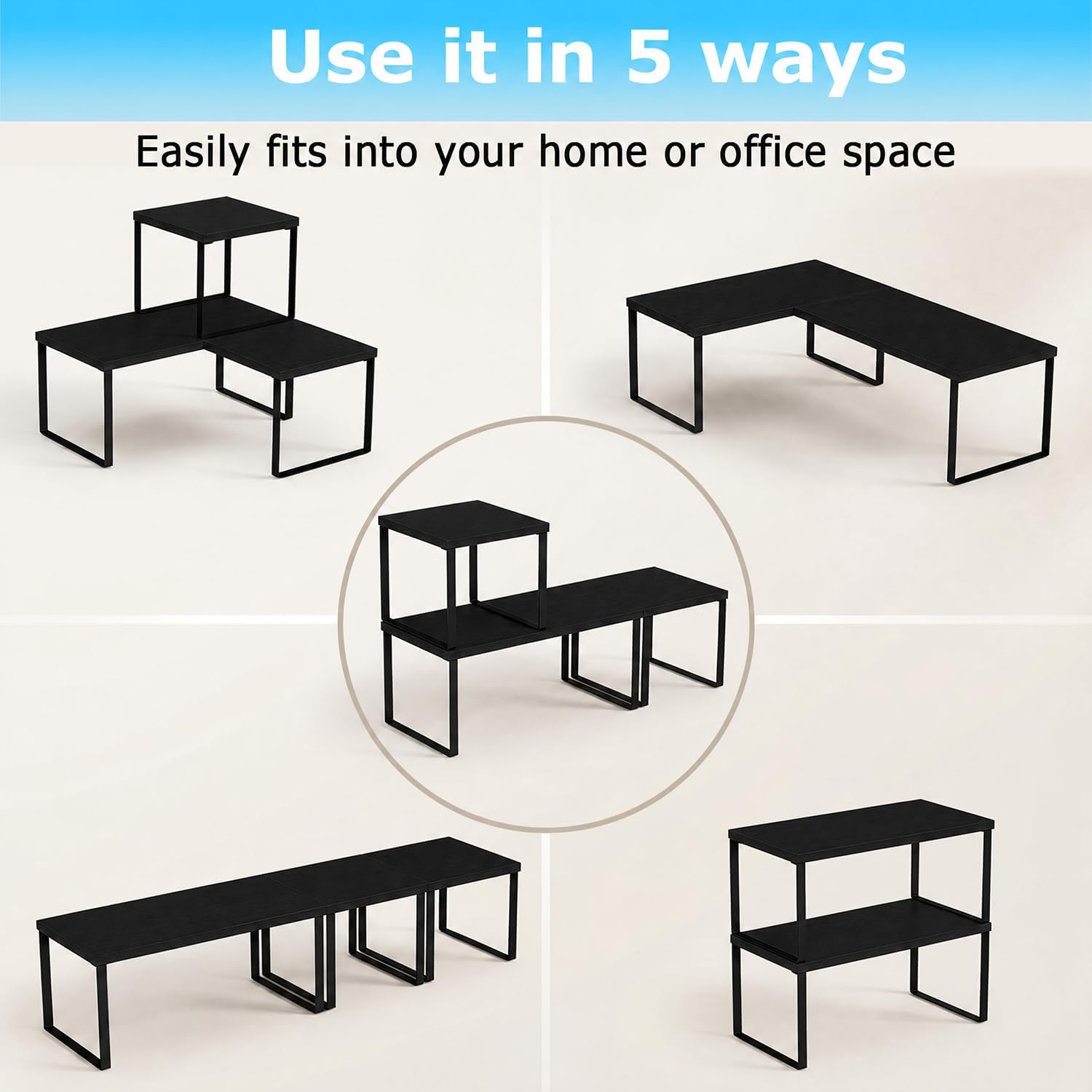 Black Modular Desk Shelf - Image 7
