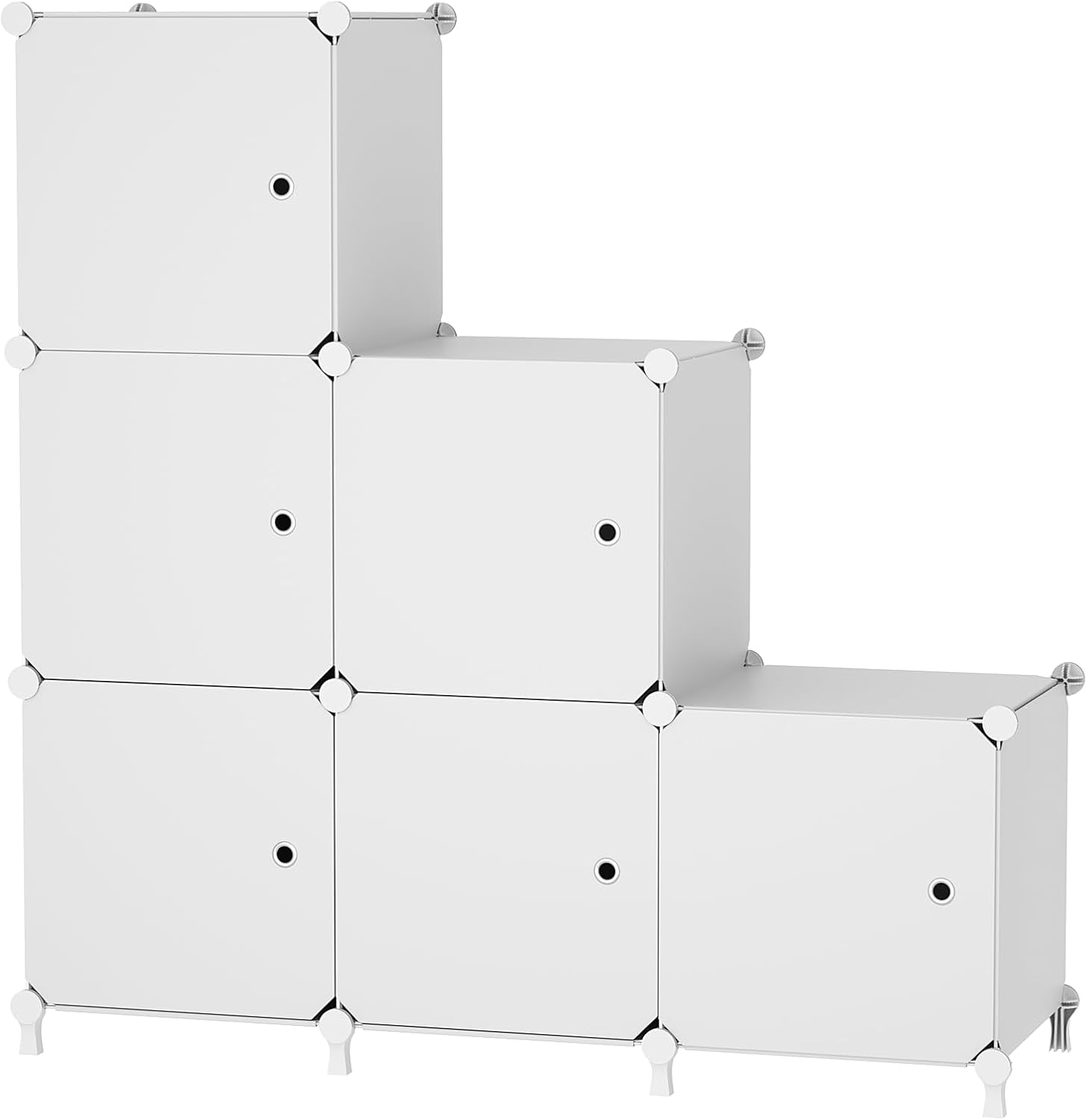 White 6-cube Storage Cabinet