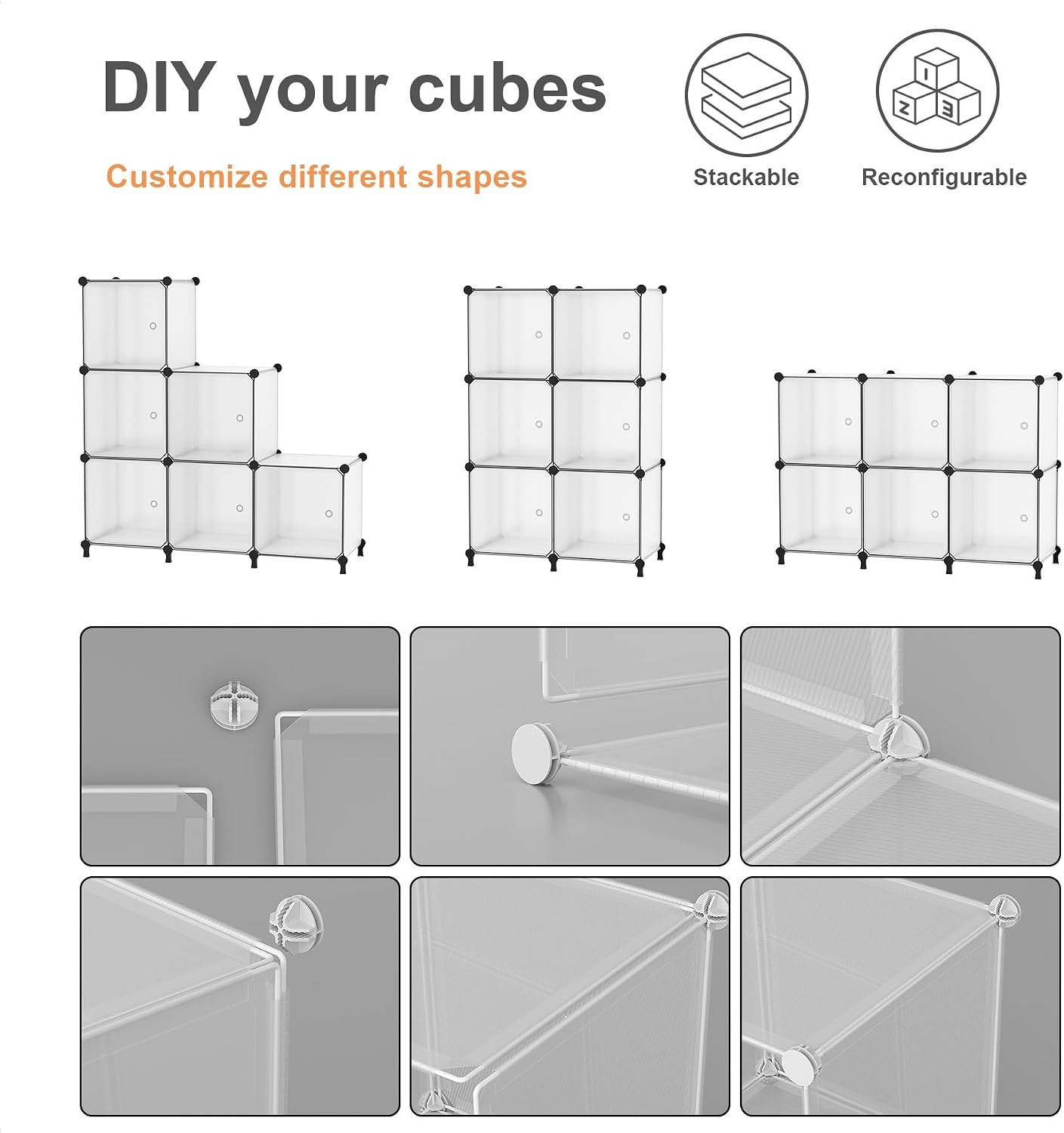 White 6-cube Storage Cabinet - Image 7
