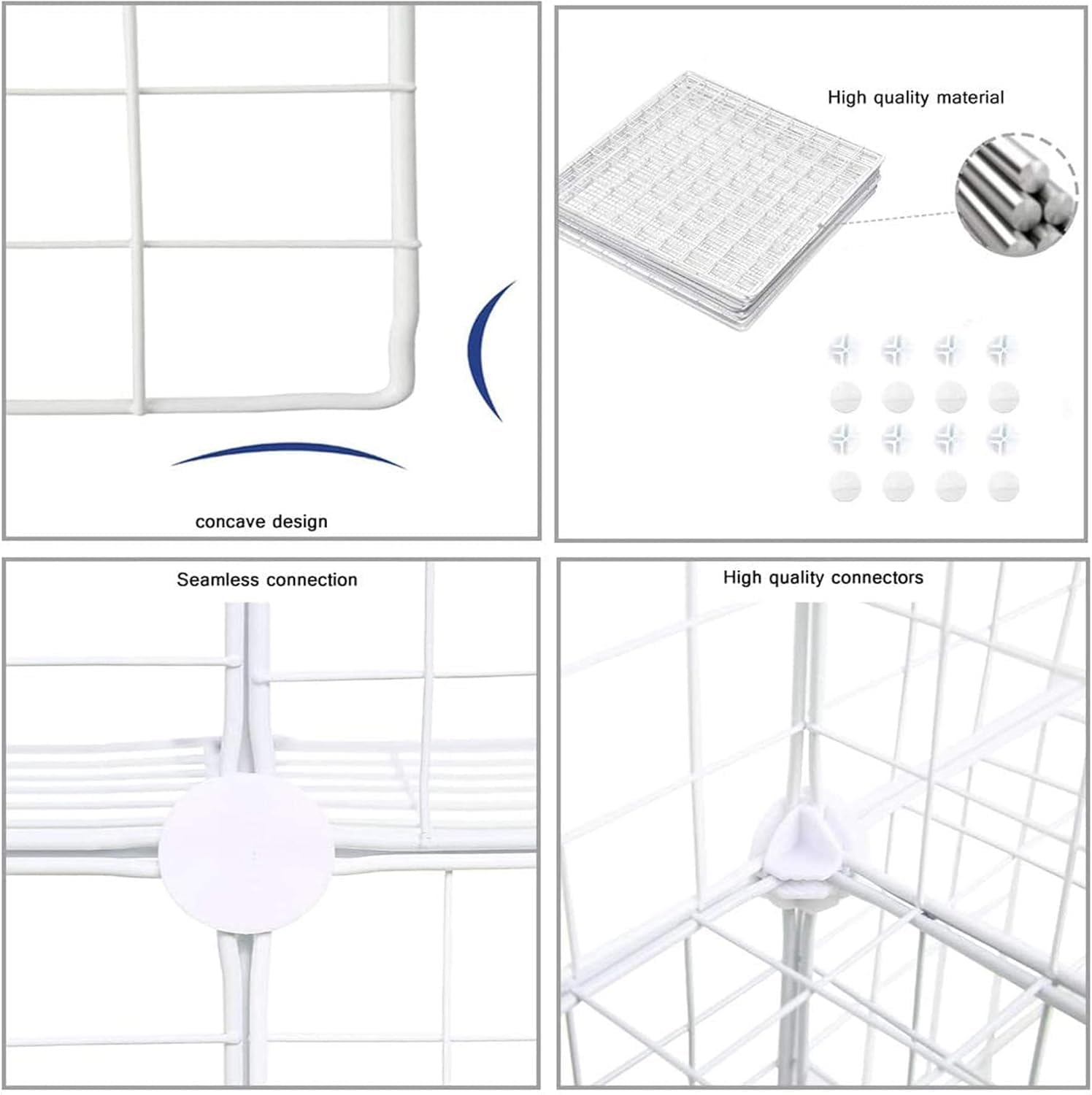 White Wire Storage Organiser - 4-Cube - Image 8