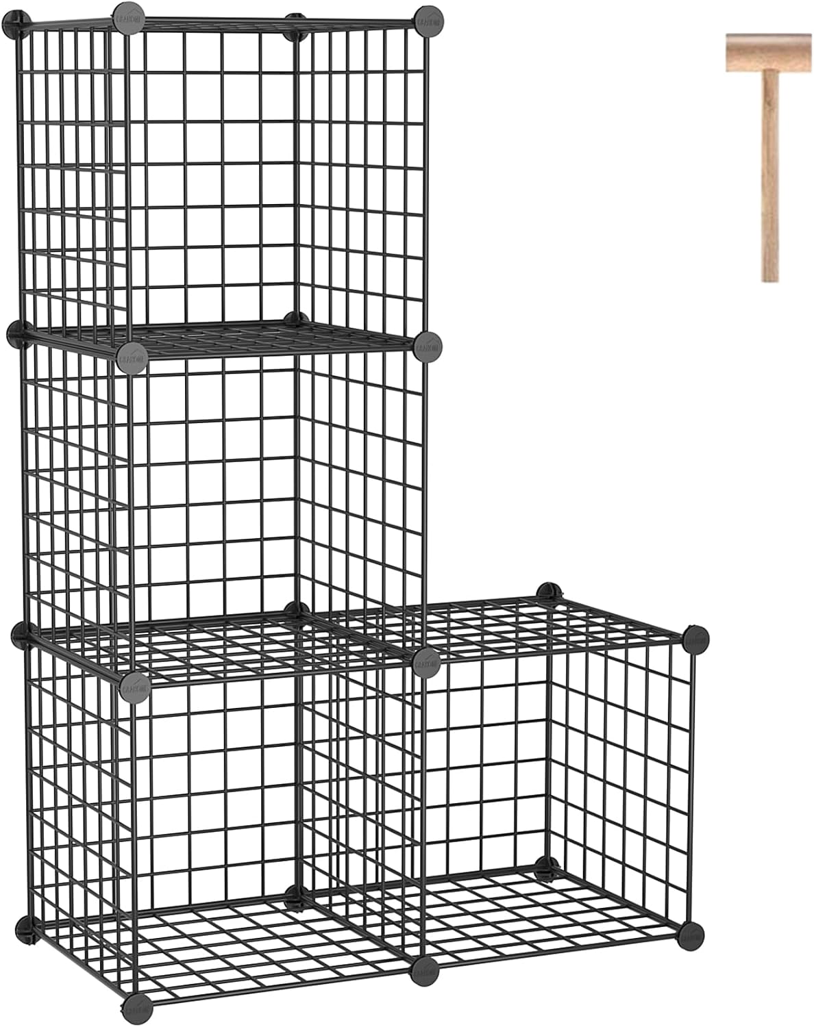 White Wire Storage Organiser - 4-Cube - Image 10