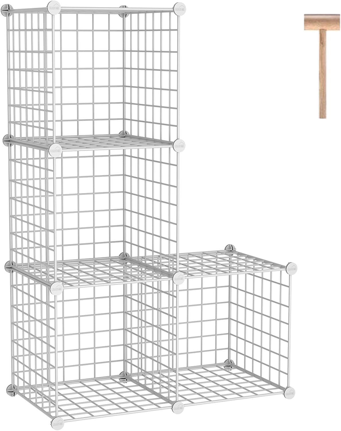 White Wire Storage Organiser - 4-Cube