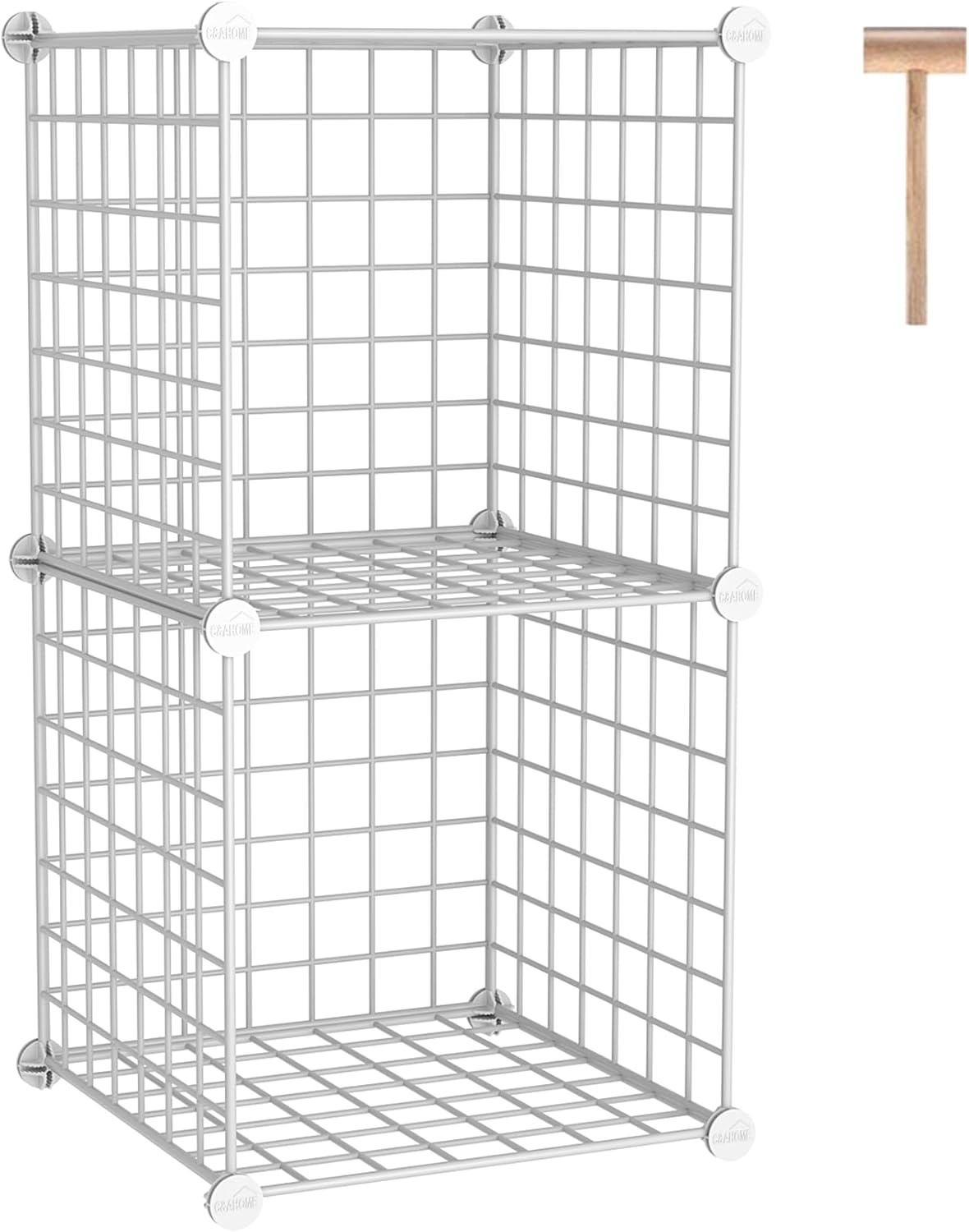 White Wire Storage Organiser - 4-Cube - Image 11