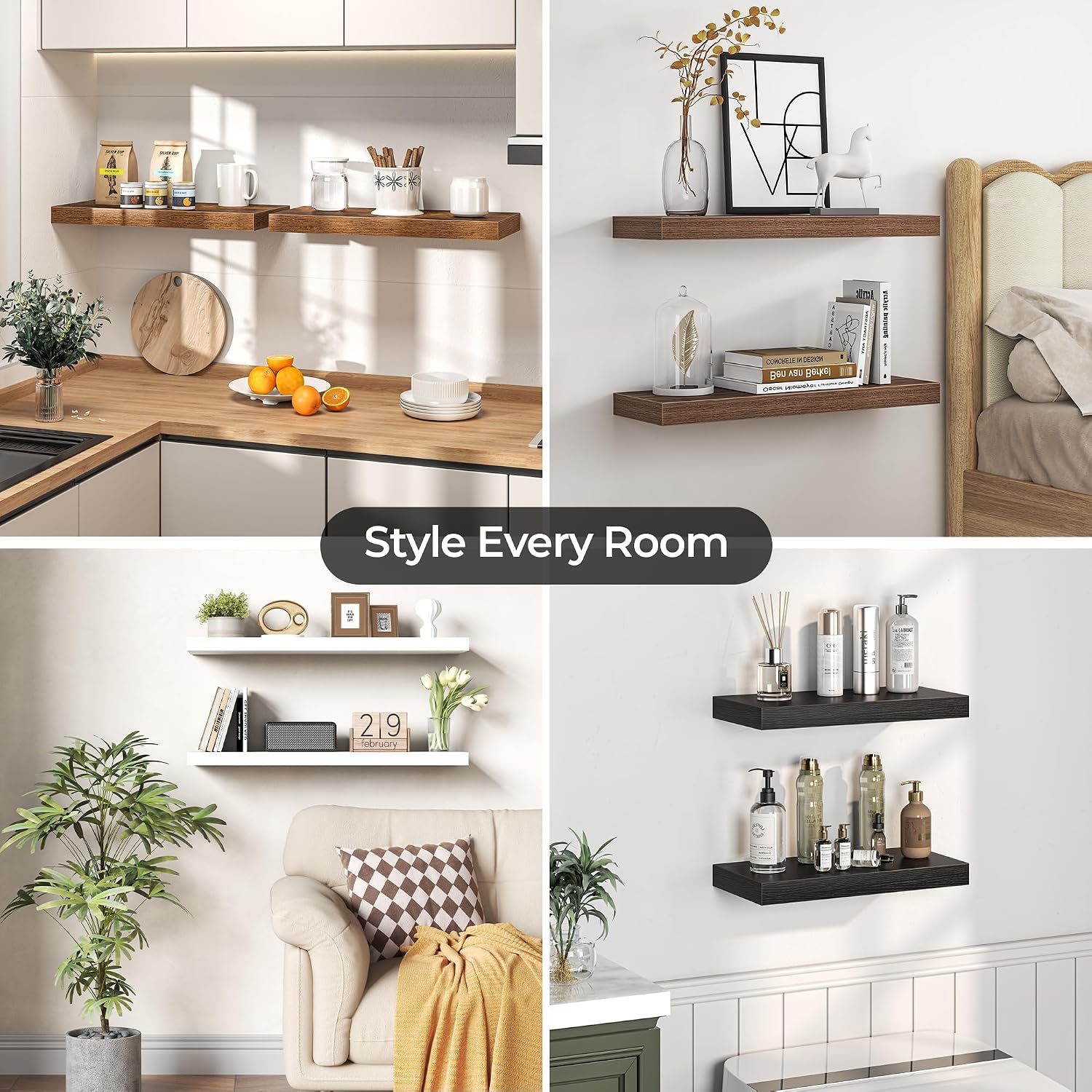 Walnut Wood Floating Shelves - Image 7