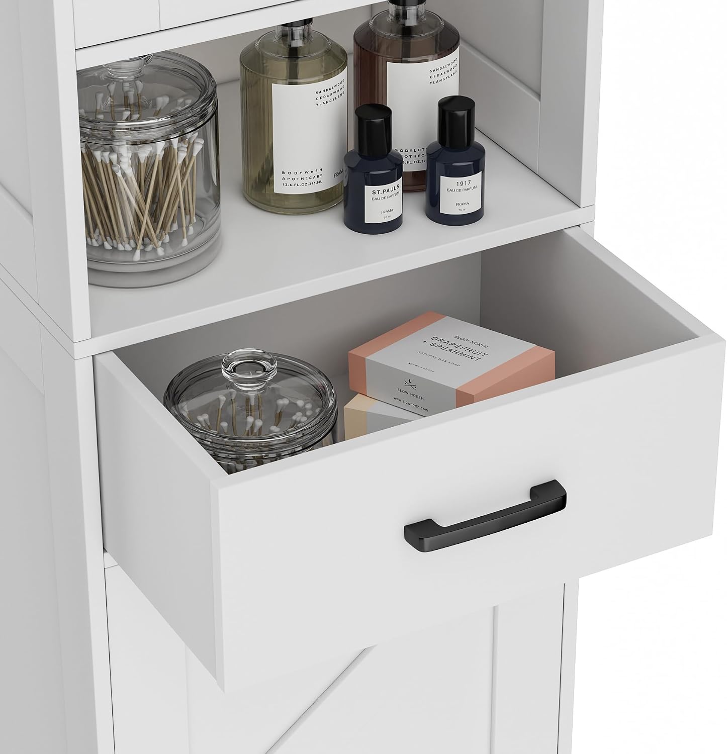 White Tall Storage Cabinet - Image 7