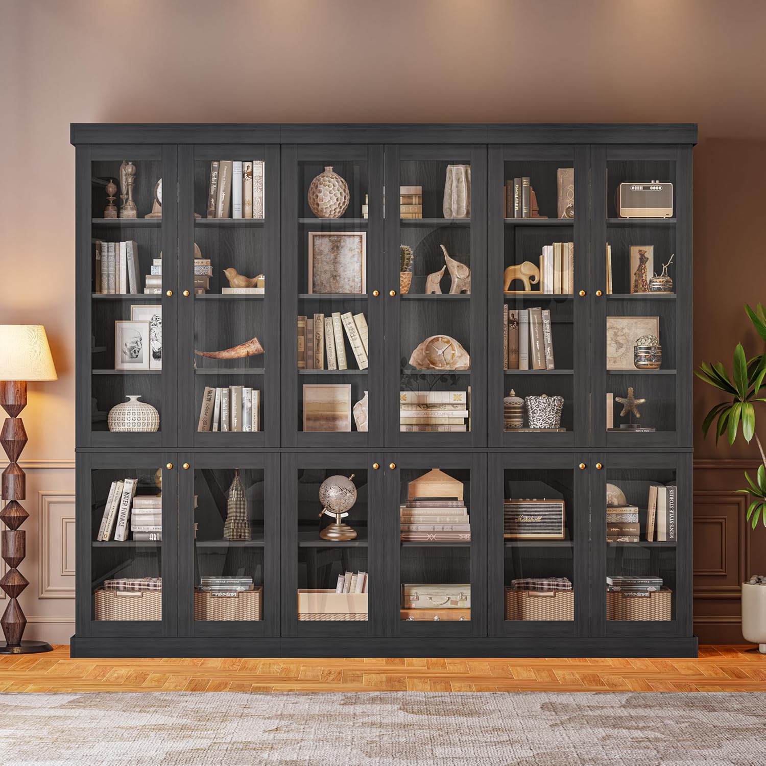Black Glass Door Bookshelves - Image 10
