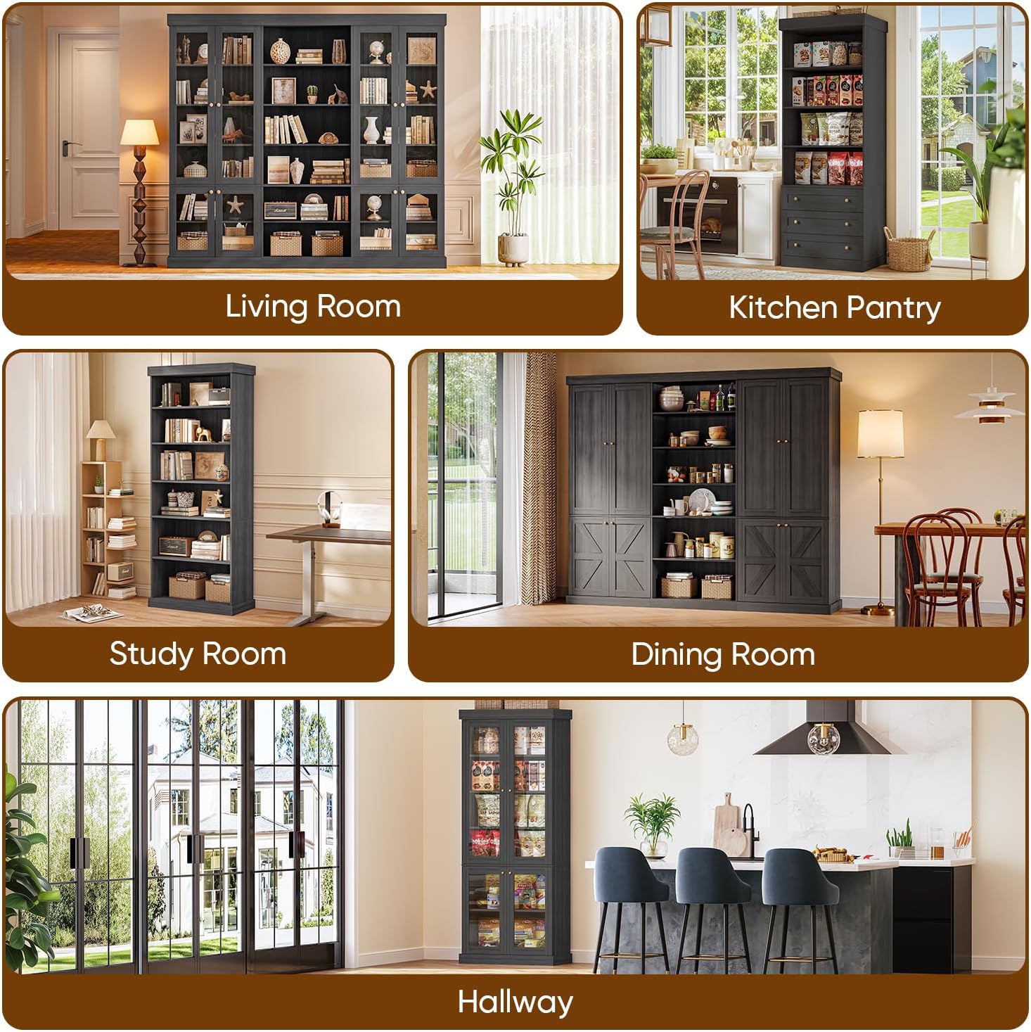 Black Glass Door Bookshelves - Image 7