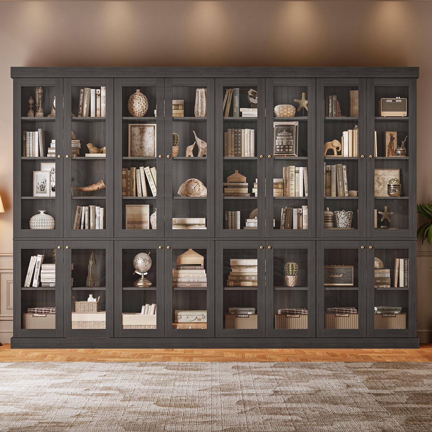 Black Glass Door Bookshelves - Image 19