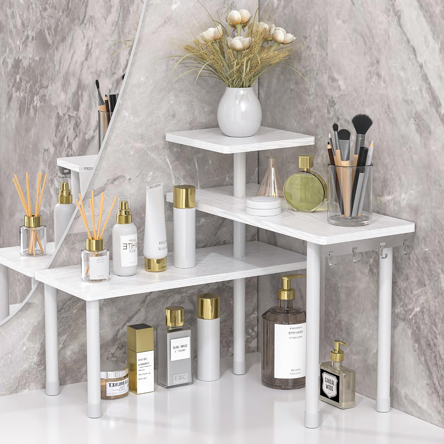 Rustic Brown 3-Tier Corner Shelf - Image 7