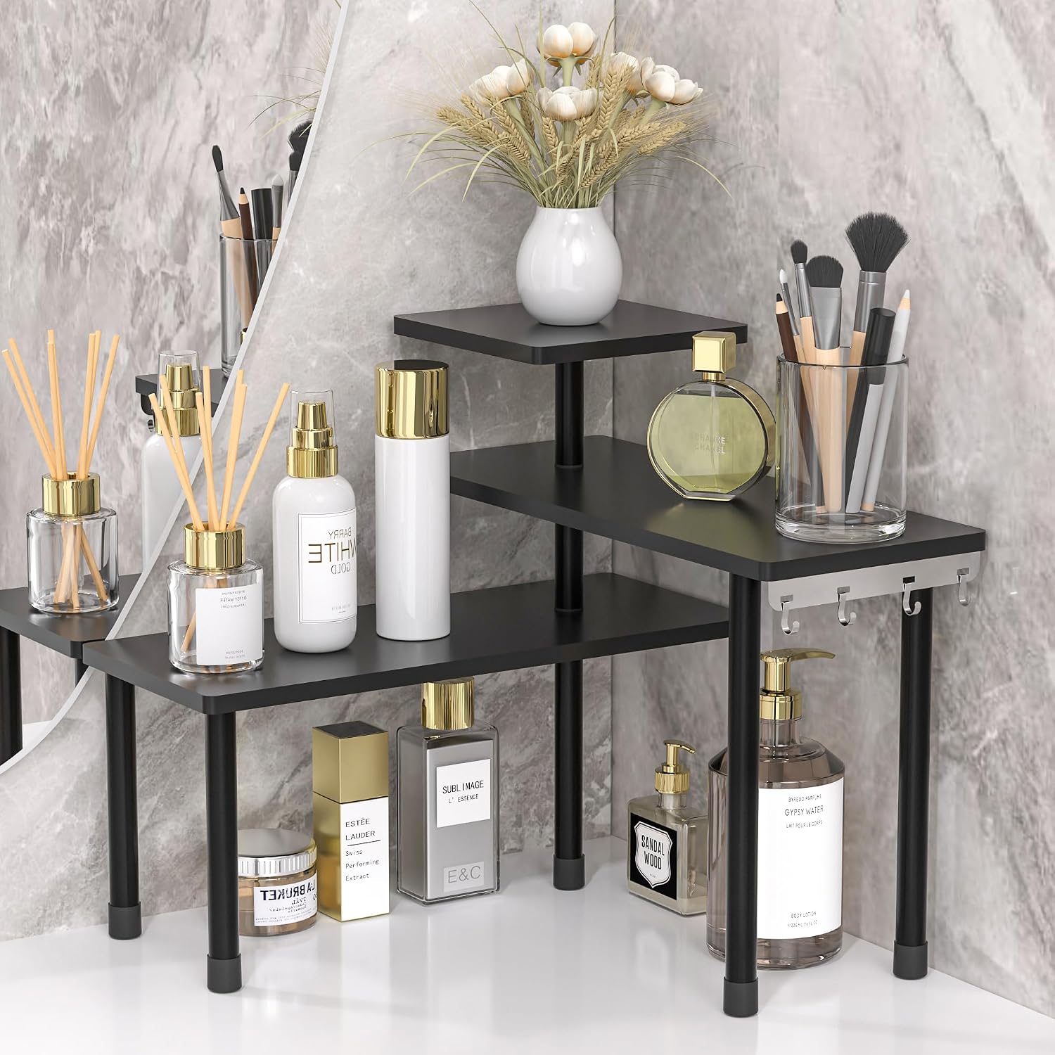 Rustic Brown 3-Tier Corner Shelf - Image 8