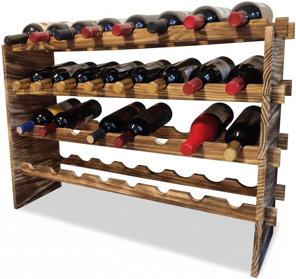 32-Bottle Pine Wine Rack