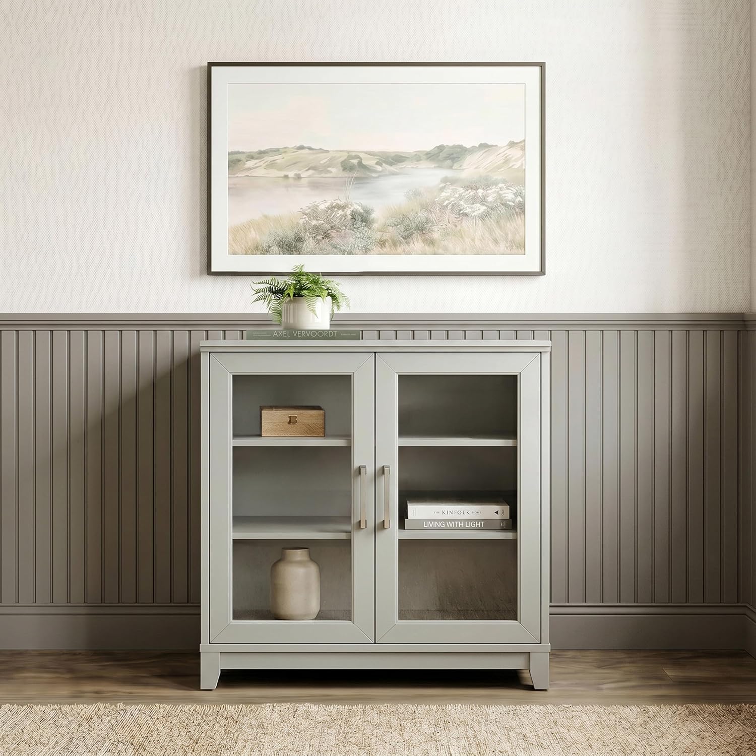 Bedford Gray Glass Cabinet