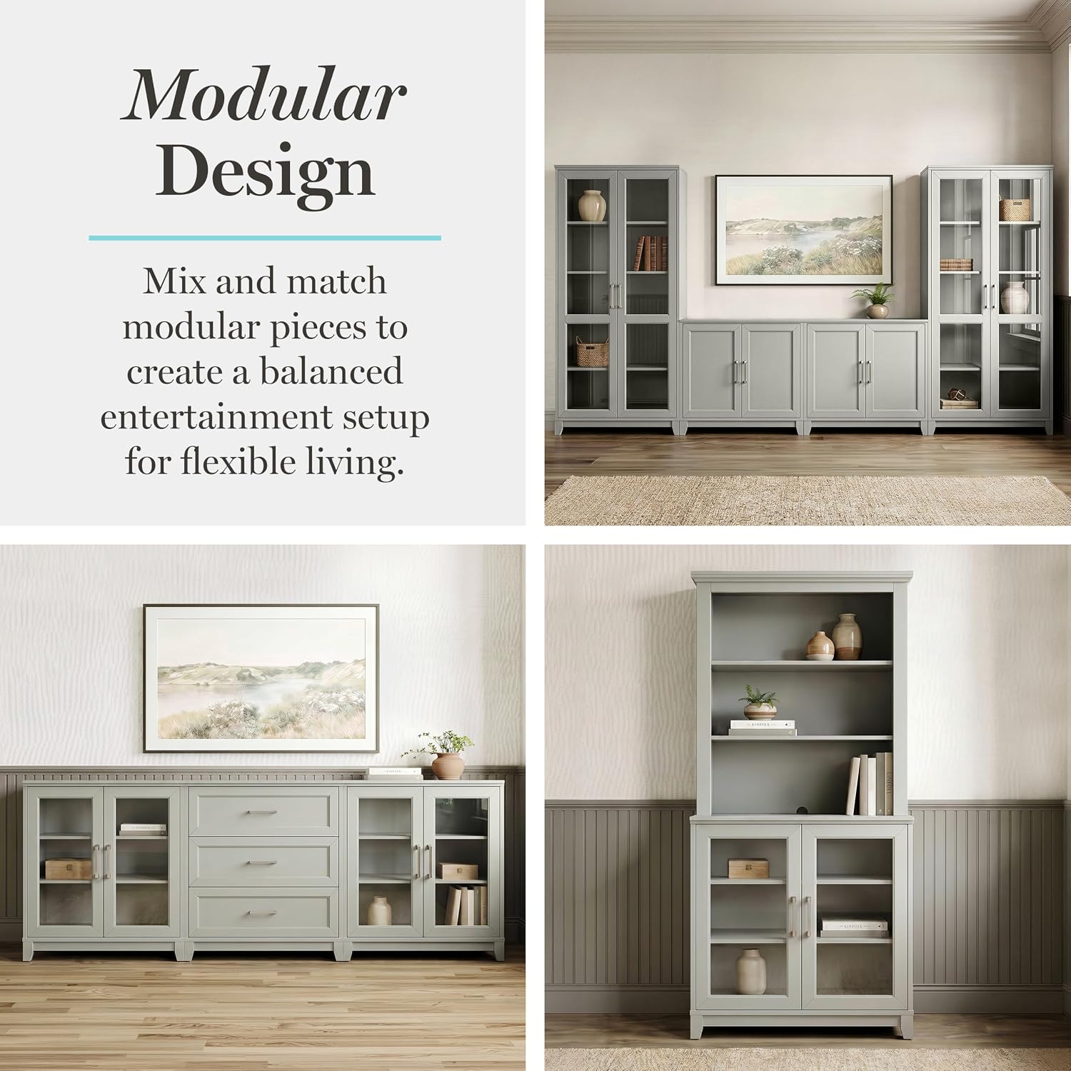 Bedford Gray Glass Cabinet - Image 8