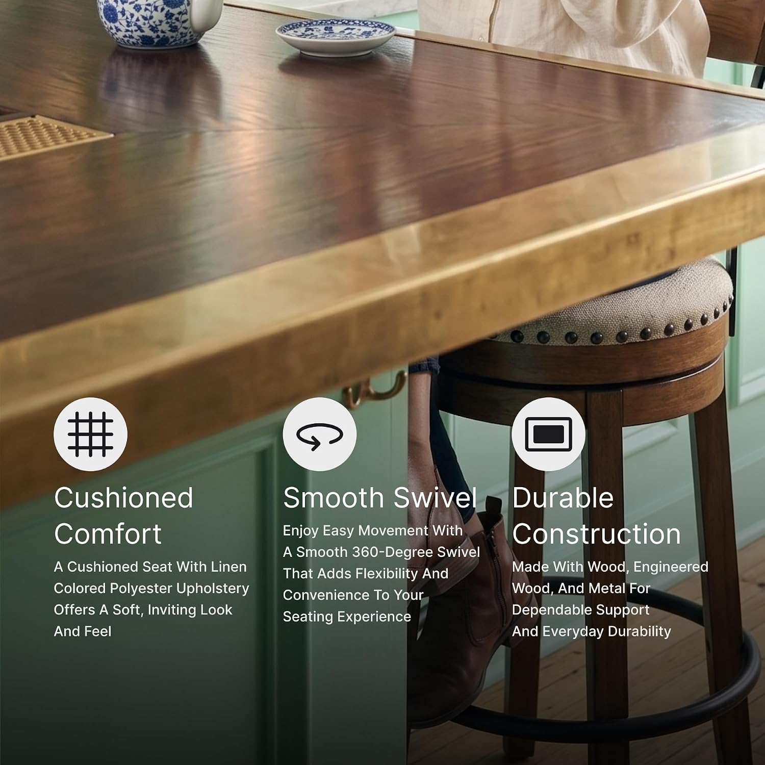 Valebeck Swivel Bar Stool - Image 8