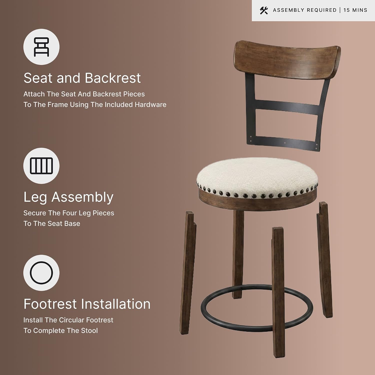 Valebeck Swivel Bar Stool - Image 7