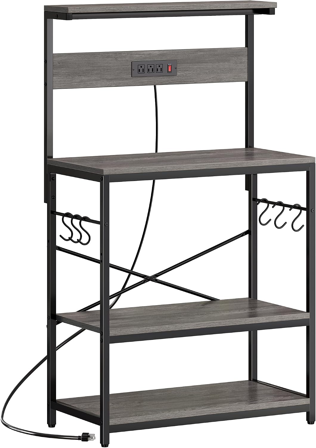 4-Tier Kitchen Storage Rack with Power Outlet - Image 20