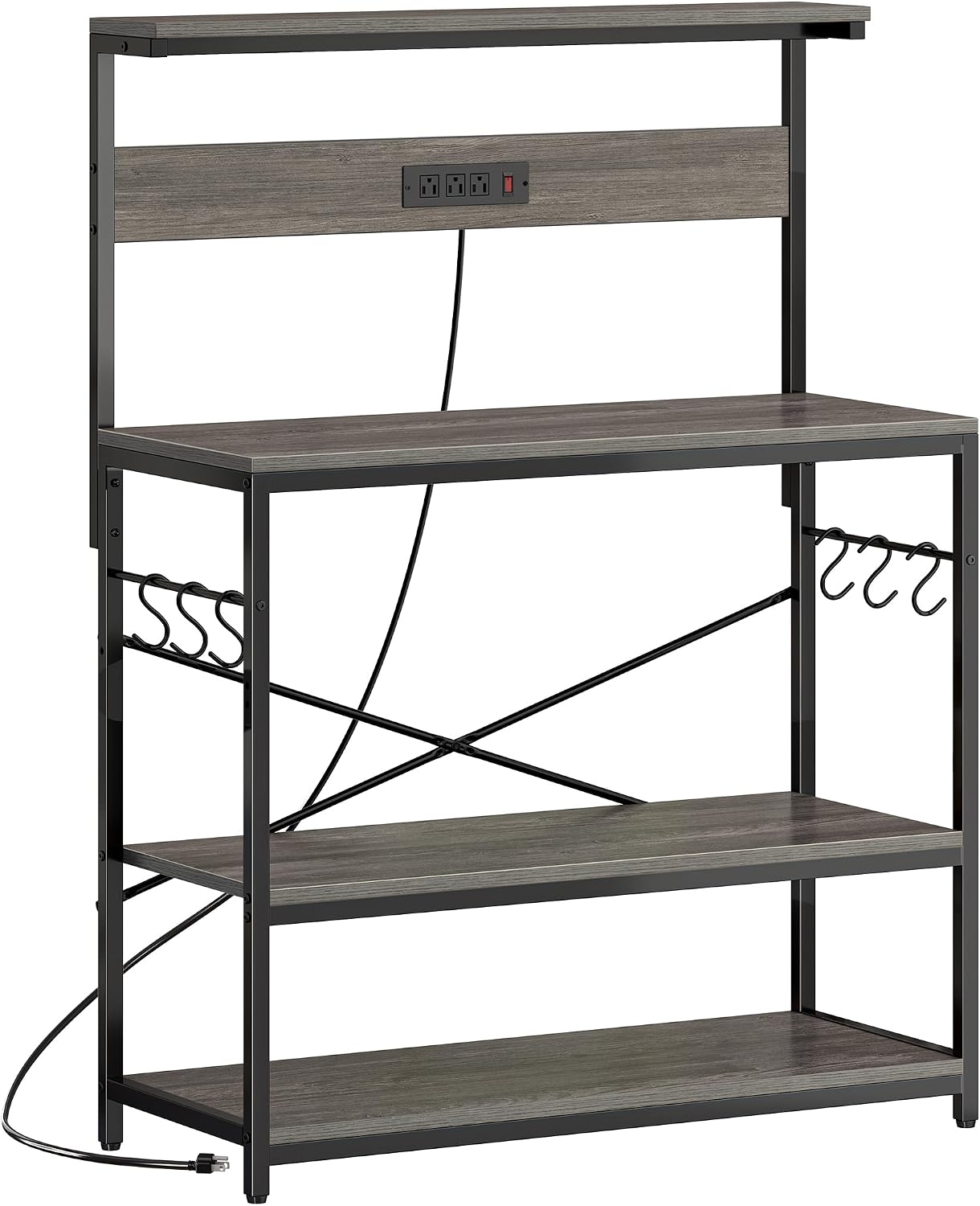 4-Tier Kitchen Storage Rack with Power Outlet - Image 21