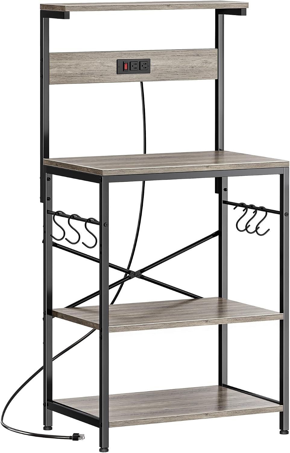 4-Tier Kitchen Storage Rack with Power Outlet - Image 17