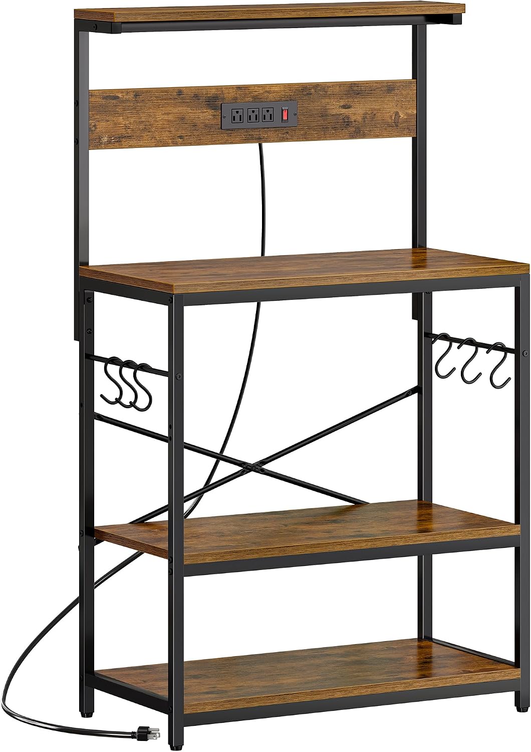 4-Tier Kitchen Storage Rack with Power Outlet - Image 10