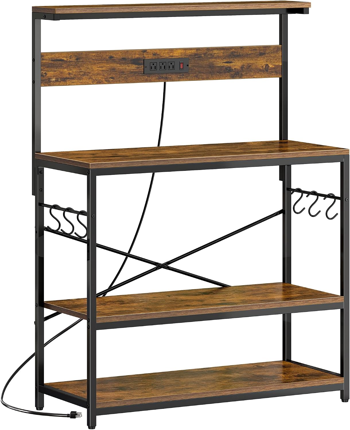 4-Tier Kitchen Storage Rack with Power Outlet - Image 14