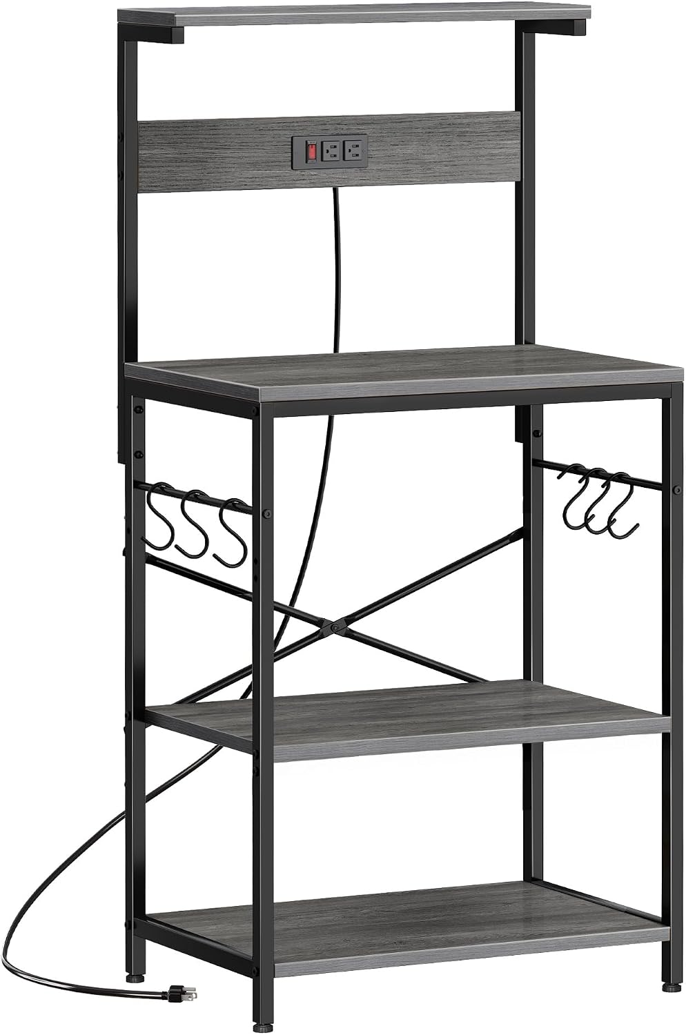 4-Tier Kitchen Storage Rack with Power Outlet - Image 15