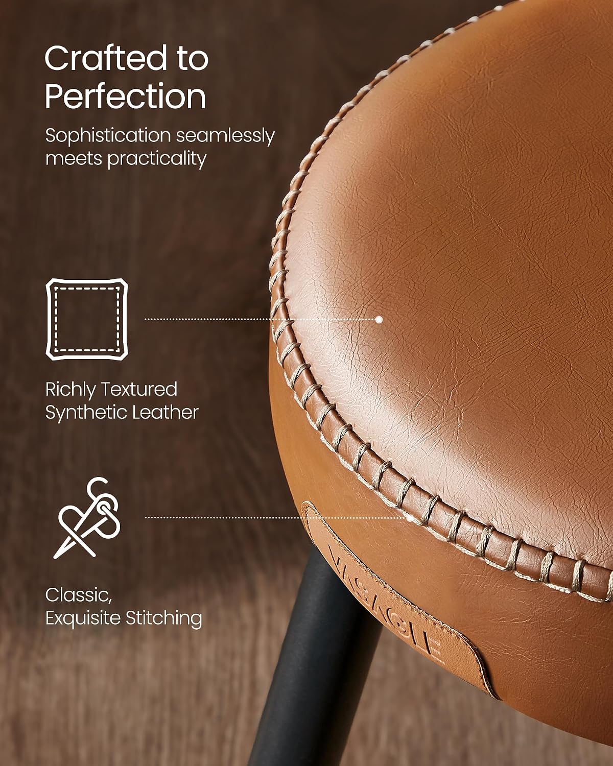 Caramel Brown Bar Stools - Two - Image 7