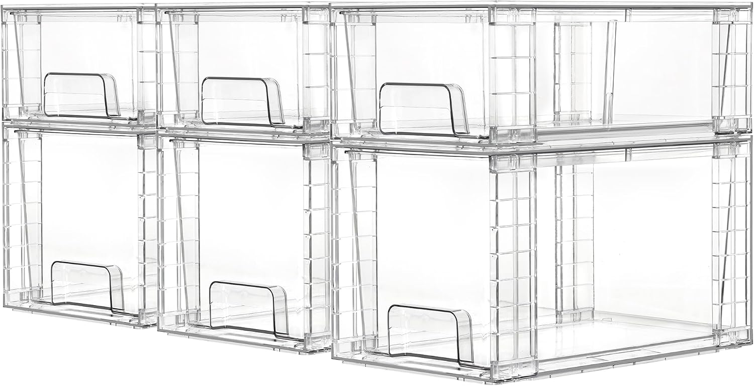 Clear Stackable Storage Drawers - 4-Pack - Image 10