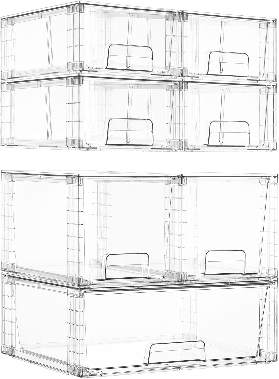 Clear Stackable Storage Drawers - 4-Pack - Image 9